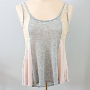 Just Ginger Lace Panel Swing Tank Top